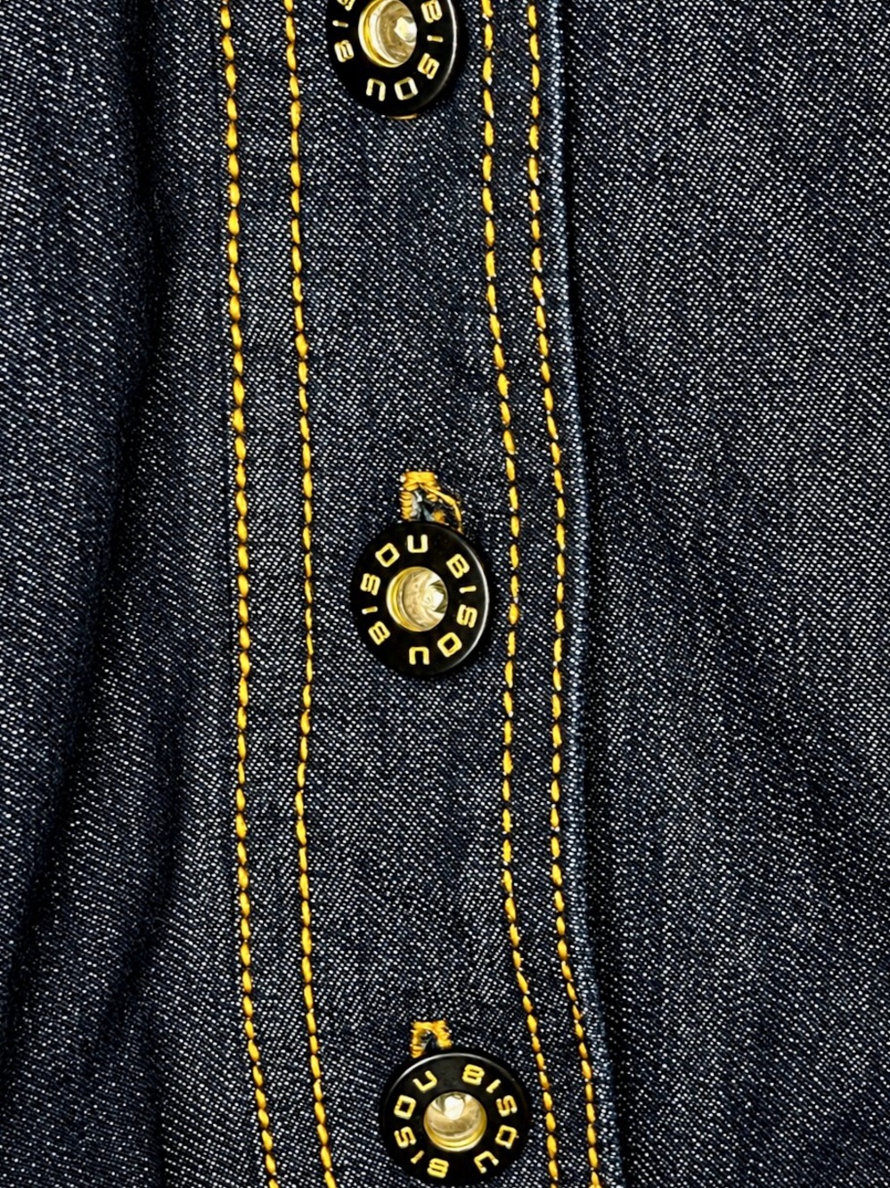 Bisou Bisou Y2K Dark Denim Halter Jumpsuit Wide Leg Open Back L - Picture 6 of 13